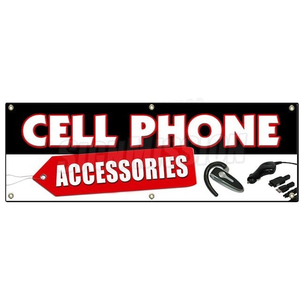 CELL PHONES ACCESSORIES BANNER SIGN mobile wireless chargers cases